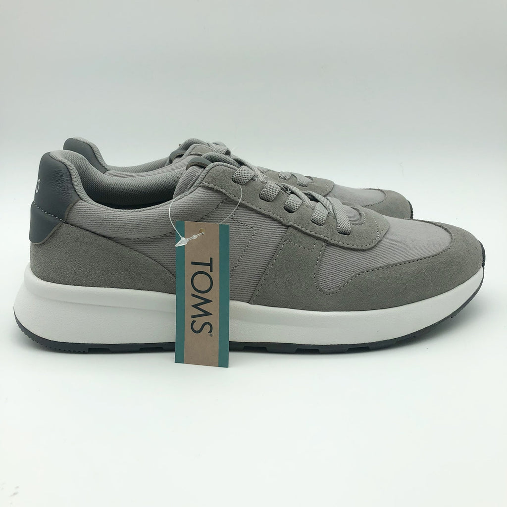 Toms Mens TRVL LITE Retro Runner Sneakers Size 10 Drizzle Grey Suede Twill NIB