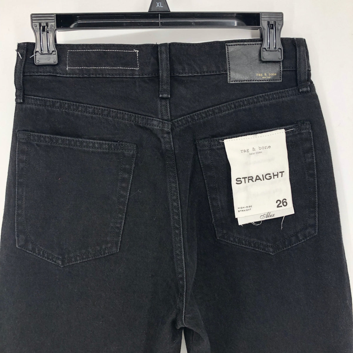 RAG & BONE Womens Alex High-Rise Straight-Leg Jeans Size 26 US 2 Black NWT