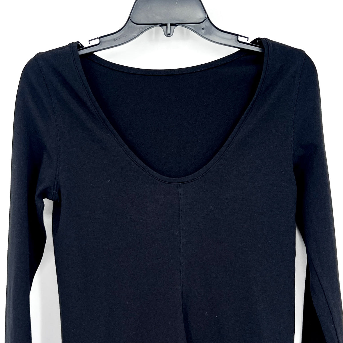 EVERLANE Women's The Supima® Form Scoop-Back Tee Small Black Long Sleeve NWT