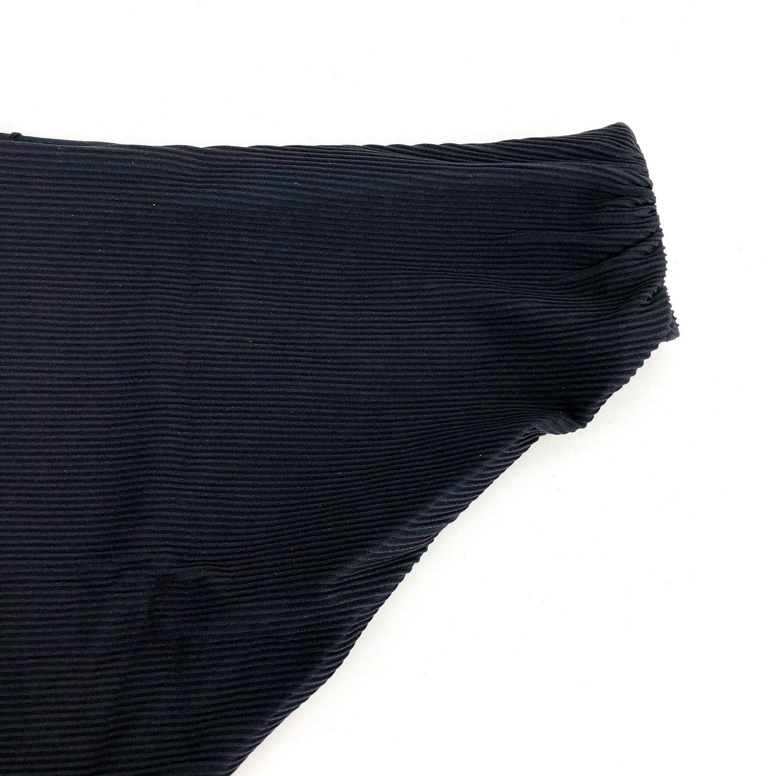 PRANA Women's Marta Bikini Bottom Large Black Ottoman Ribbed Fold Over Band NWT