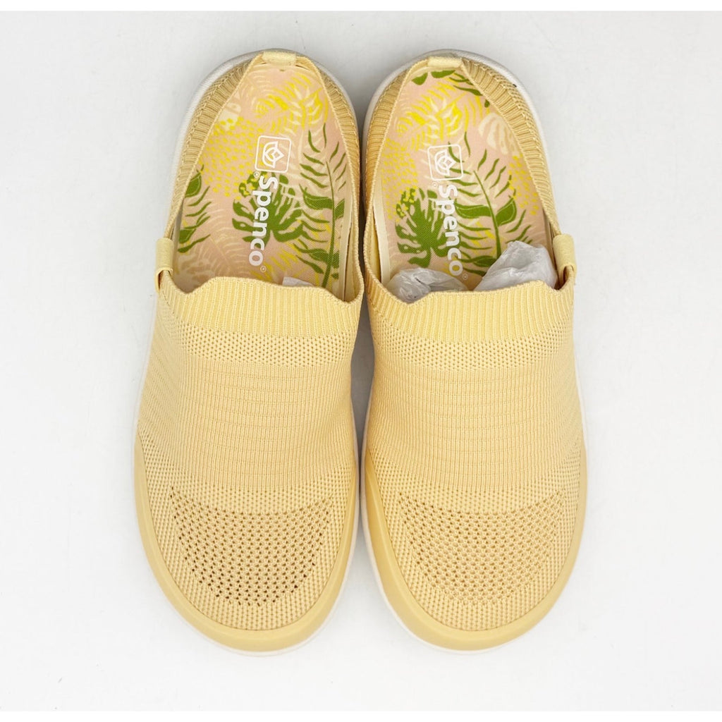 Spenco Womens Blissful Casual Shoes Size 7 Wide Sundress Yellow Slip On Mule NIB