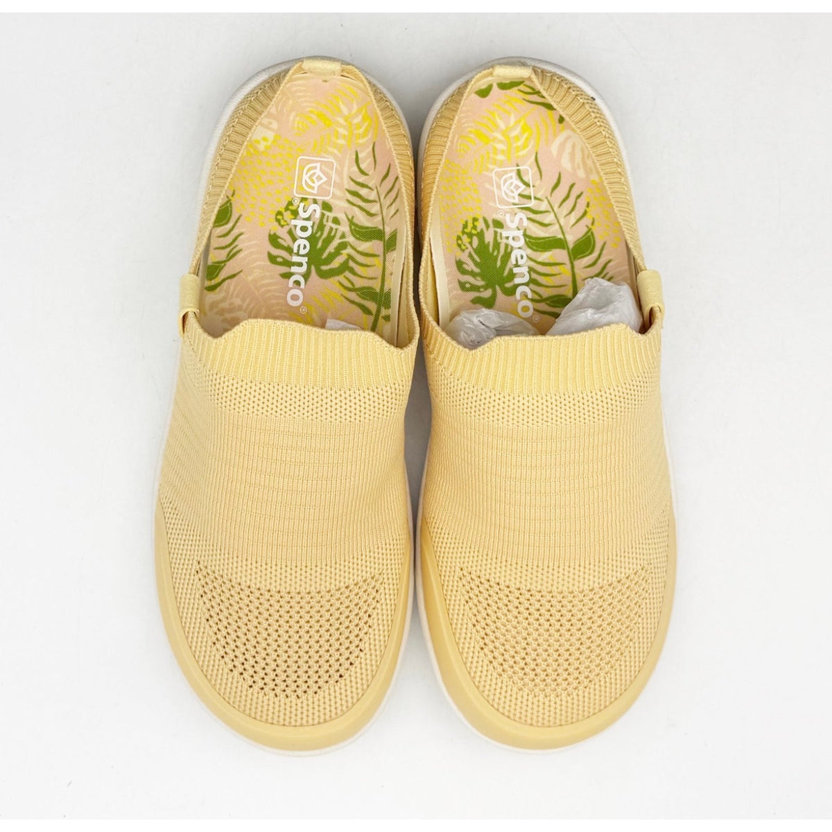 Spenco Womens Blissful Casual Shoes Size 7 Wide Sundress Yellow Slip On Mule NIB