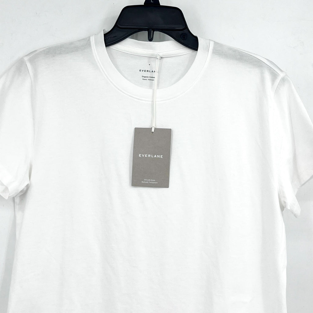 EVERLANE Women's The Box-Cut Tee Small White Essential Cotton Crewneck NWT