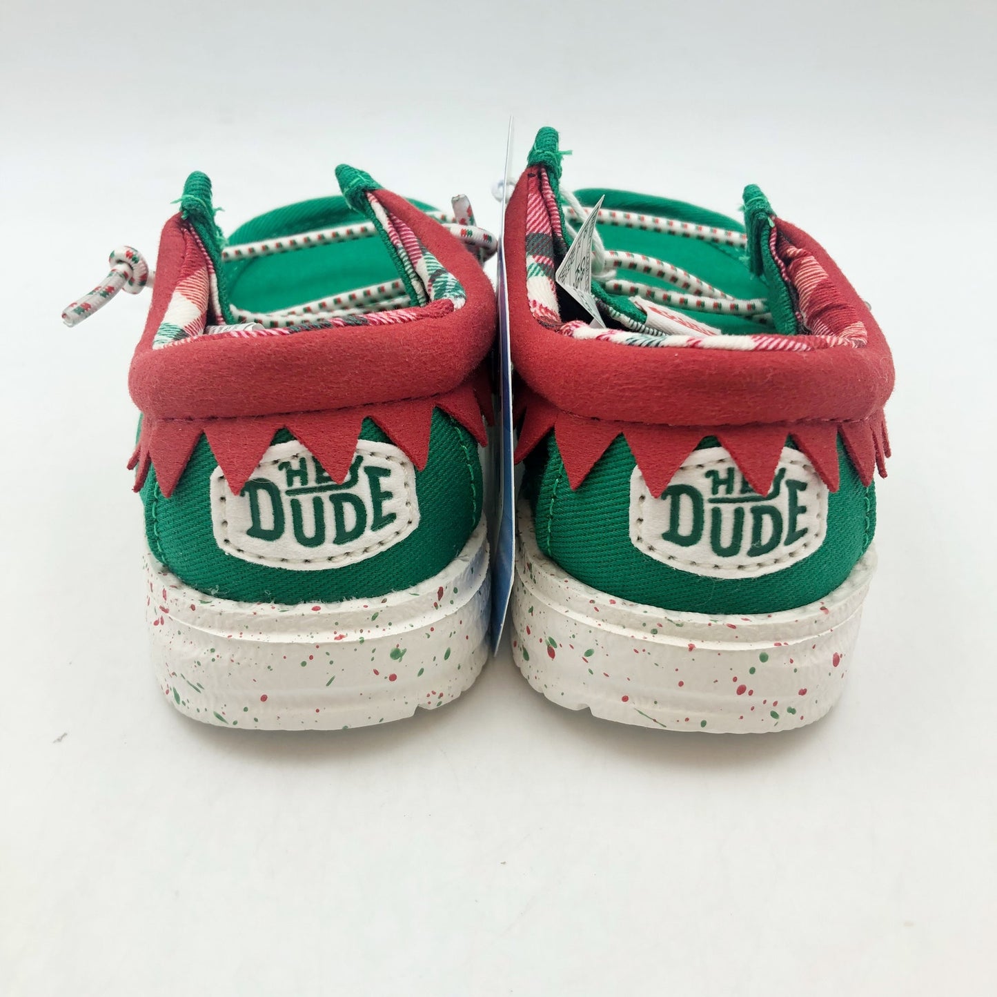Hey Dude Boys Wally Holiday Elf Slip-On Casual Shoes Size 6 Green Red NWOB