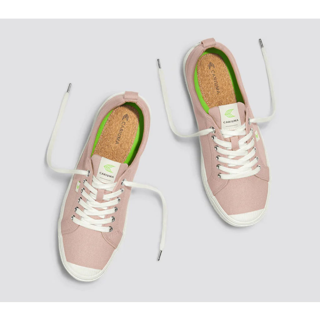 Cariuma Womens OCA Low Casual Sneakers Size 7.5 Rose Pink White Canvas NIB