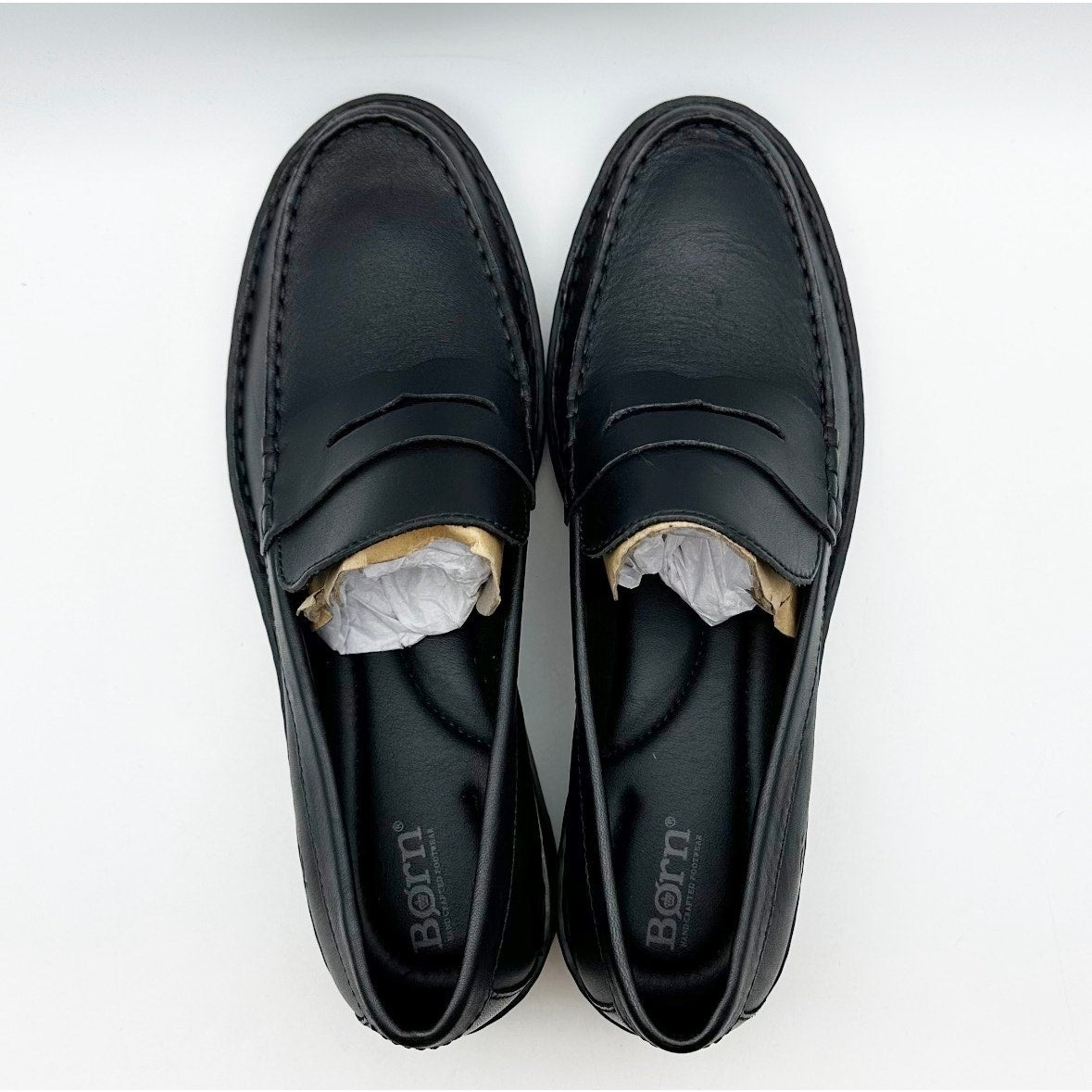 Born Womens Carrera Loafers Size 11 M EU 41-42 Black Leather Slip On NIB
