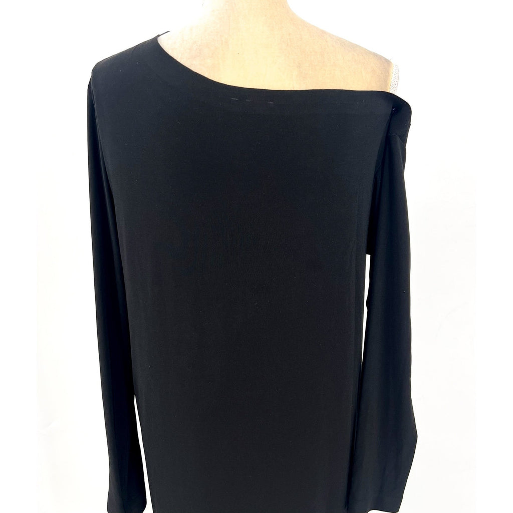 NORMA KAMALI Women's Drop Shoulder Dress Medium FR 38 Black Long Sleeve NWT