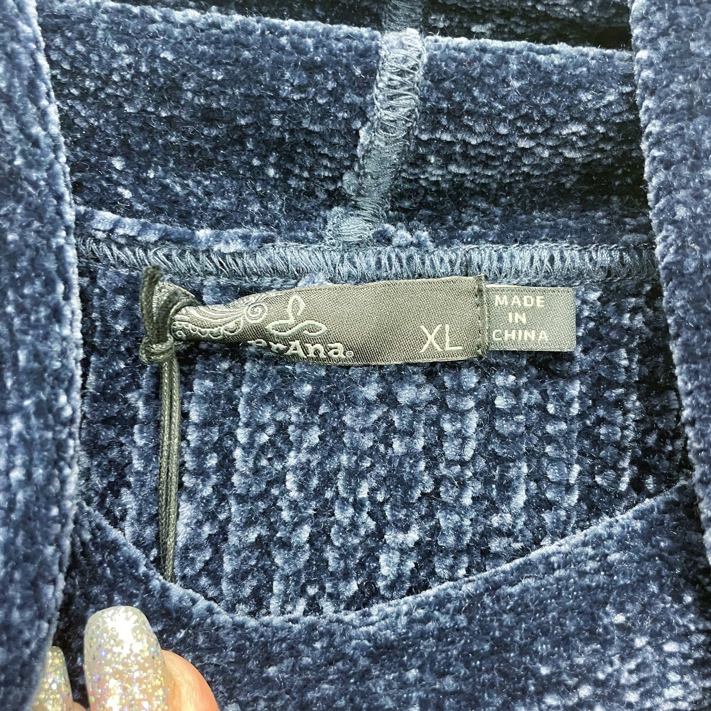 prAna Womens Chanavey Sweater XL Nautical Navy Blue Chenille NWT