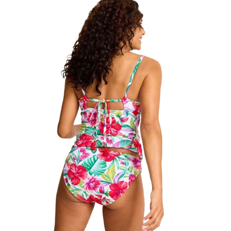 TOMMY BAHAMA Fiesta Reversible Tankini Top Medium White Pink Island Cays NWT
