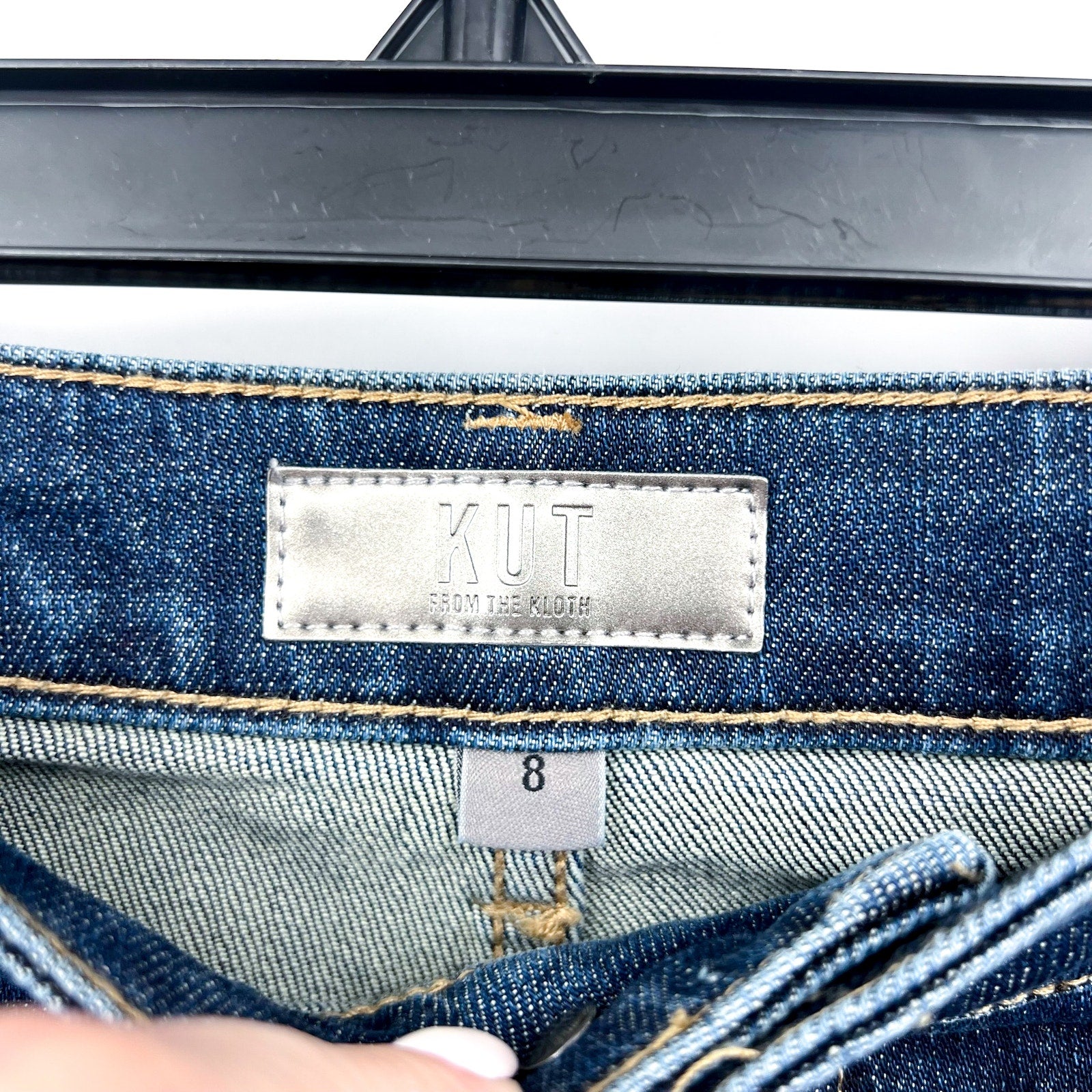 KUT FROM THE KLOTH Gidget Fray Denim Shorts Size 8 Stimulating Blue NWOT