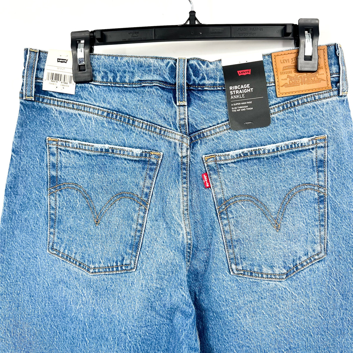 Levi's Womens Ribcage Straight Ankle Jeans 32x27 14 Medium Blue 72693-0177 NWT