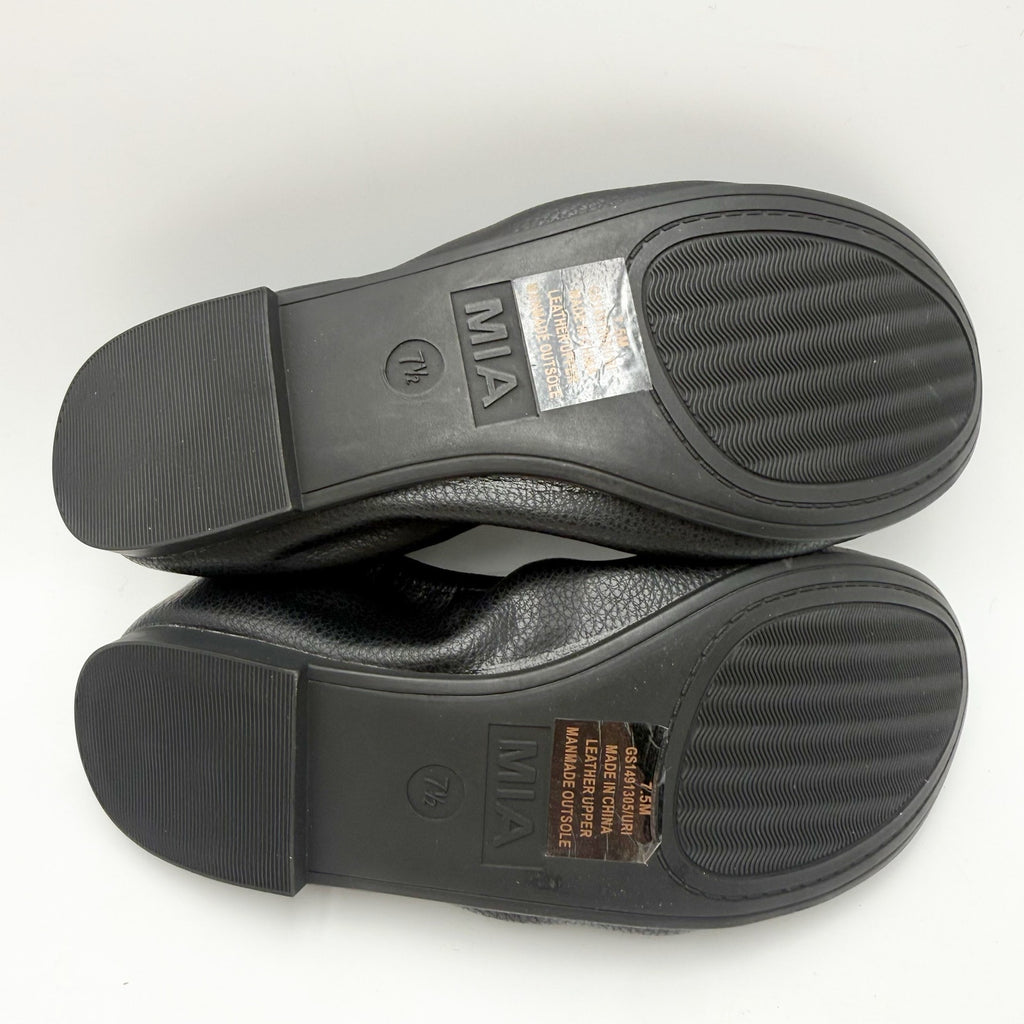 MIA Womens URI Ballet Flats Size 7.5 M Black Leather NWOB