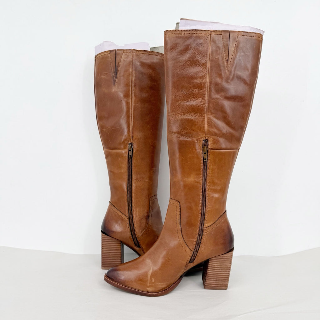 Diba True Womens True Do Knee High Boots US 8.5 M Brown Leather EUC