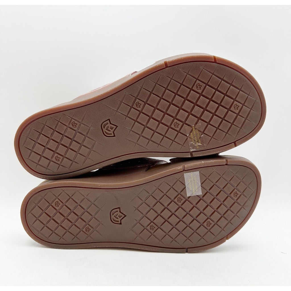 Spenco Womens Dawn Slide Sandals Size 7.5 EU 38 Red Burgandy Ostrich Suede NIB