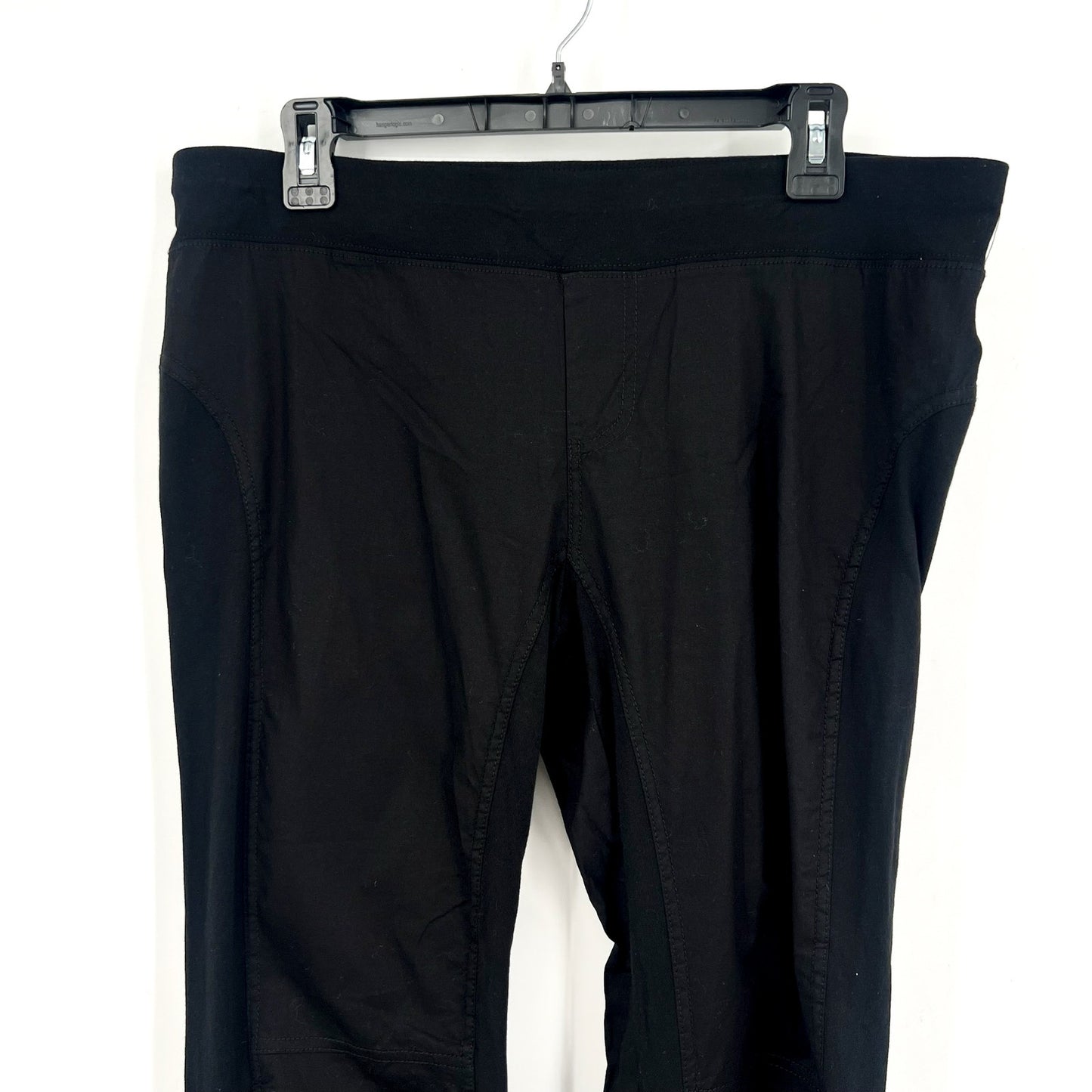 XCVI WEARABLES Women's Jetter Crop Leggings Large Black Ruched Stretch NWT