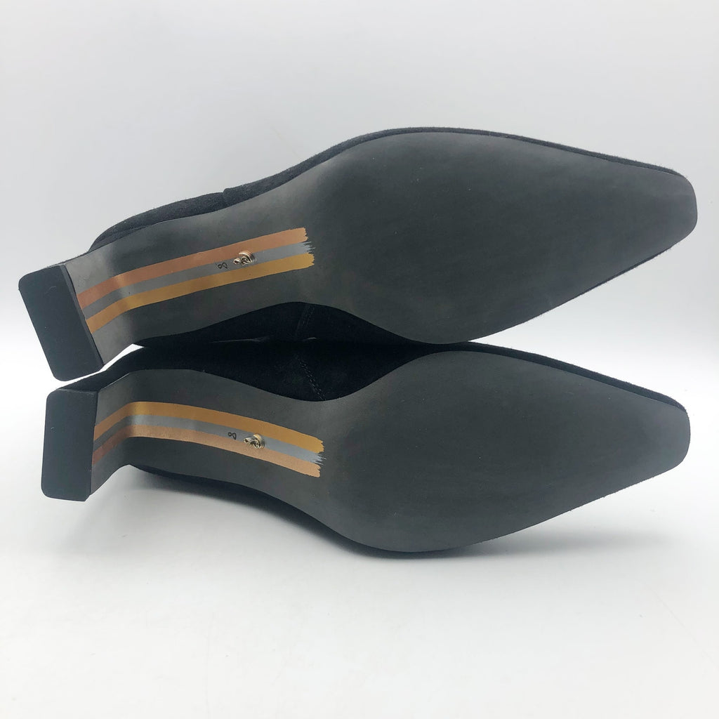 Sam Edelman Womens Saige Ankle Boots US 8  M EU 38.5 Black Suede Heels NIB