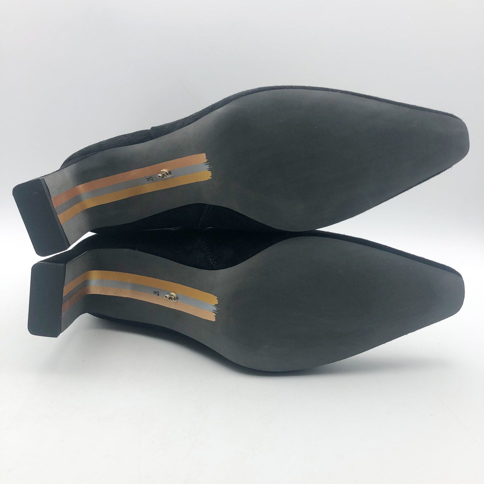 Sam Edelman Womens Saige Ankle Boots US 8  M EU 38.5 Black Suede Heels NIB