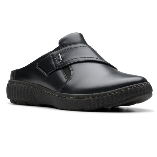 Clarks Womens Caroline Bay Clogs US 11 M EU 42.5 Black Leather SR NIB