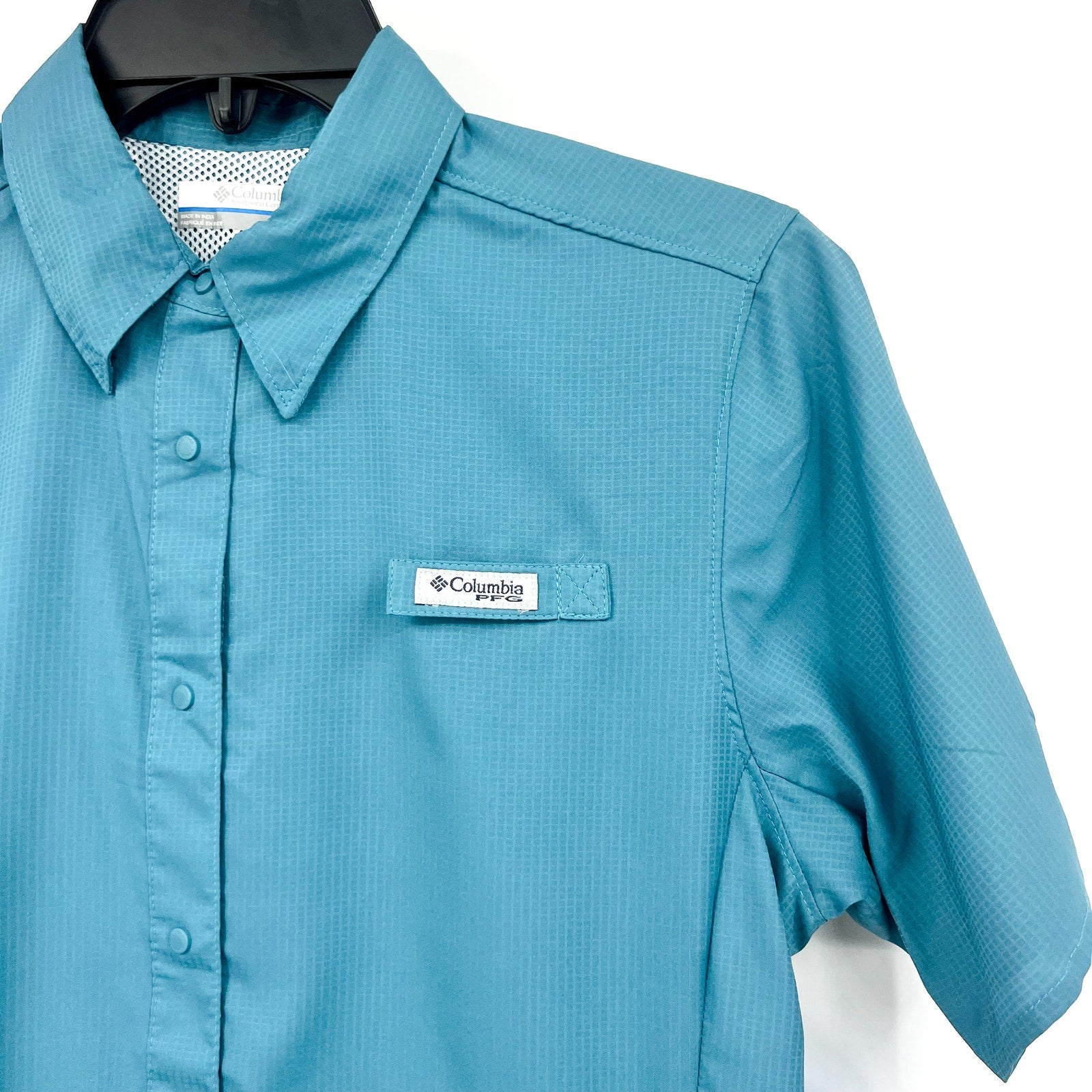 COLUMBIA Women's PFG Tamiami II Short Sleeve Shirt Small Blue Ocean Teal NWT