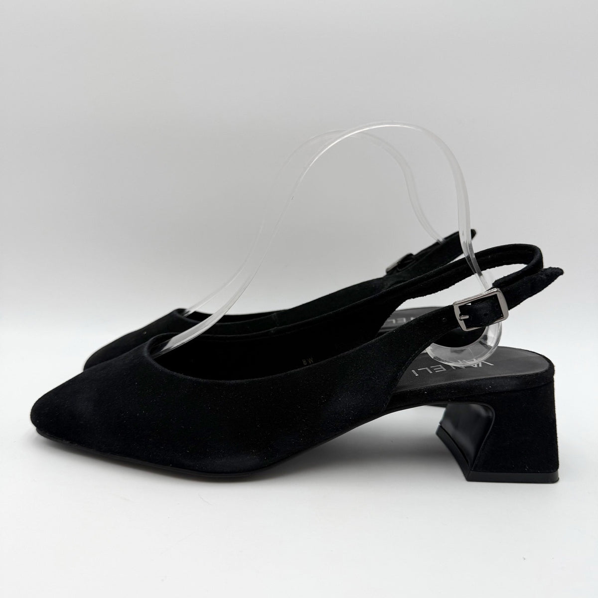 Vaneli Womens Darsy Slingback Heels Size 8 Wide Black Suede NIB
