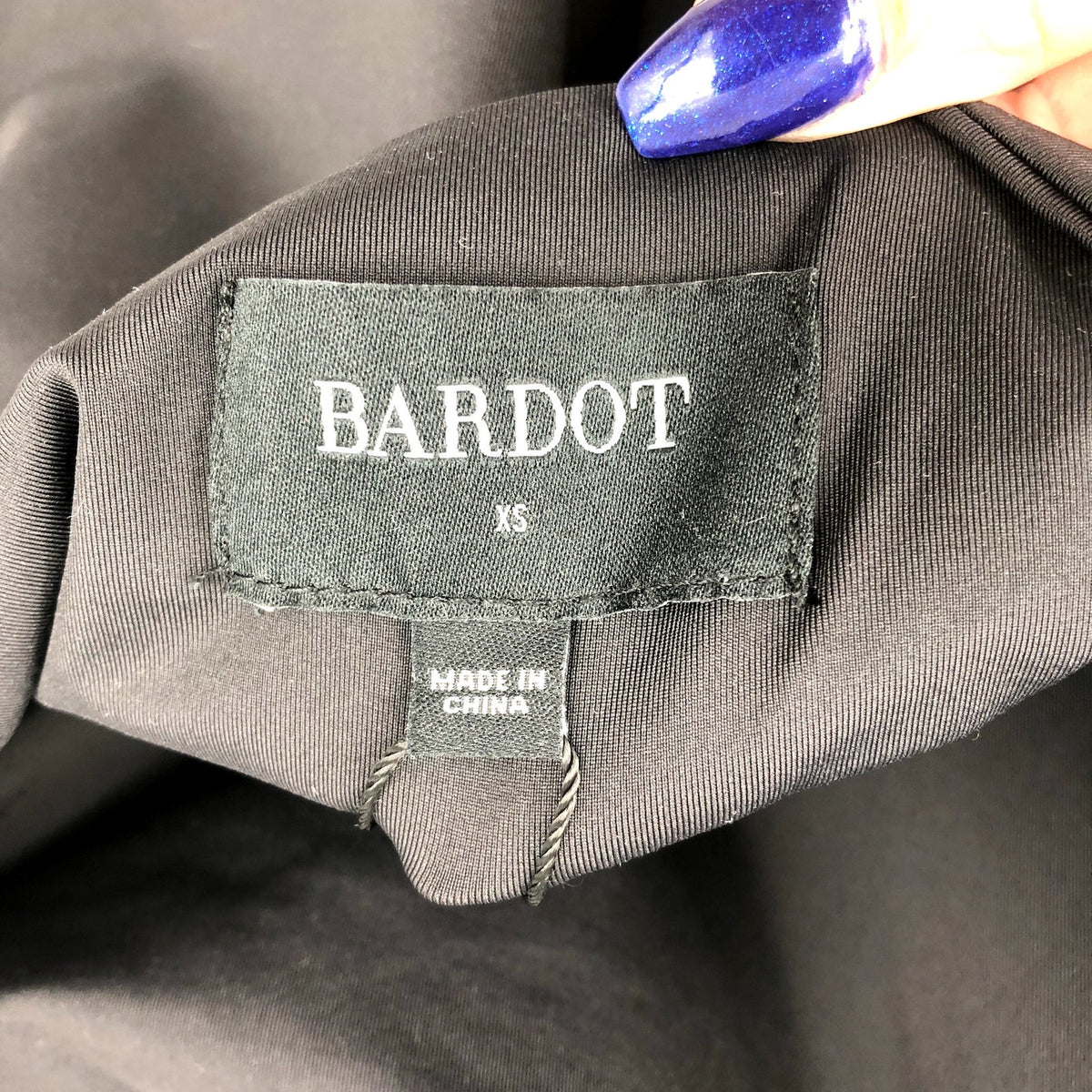 BARDOT Women's Londyn Cut Out Mini Dress XS Black Bodycon Stretch NWT