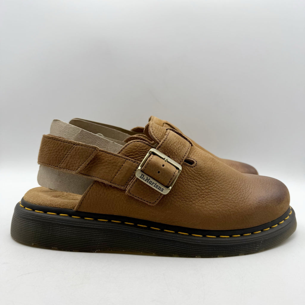 Dr. Martens Jorge II Slingback Mules WOMENS 11 MENS 10 Brown Suede Clogs NIB