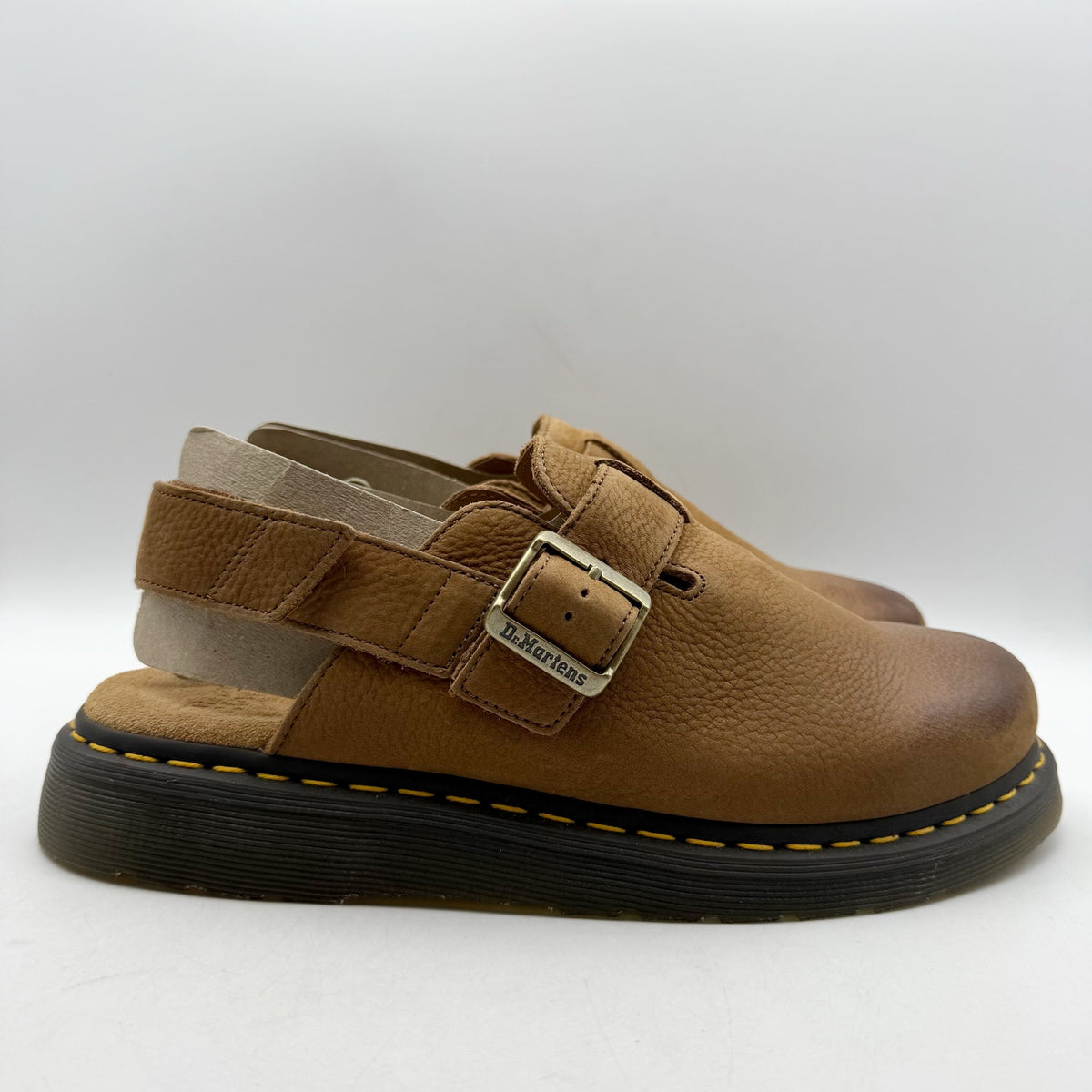 Dr. Martens Jorge II Slingback Mules WOMENS 11 MENS 10 Brown Suede Clogs NIB