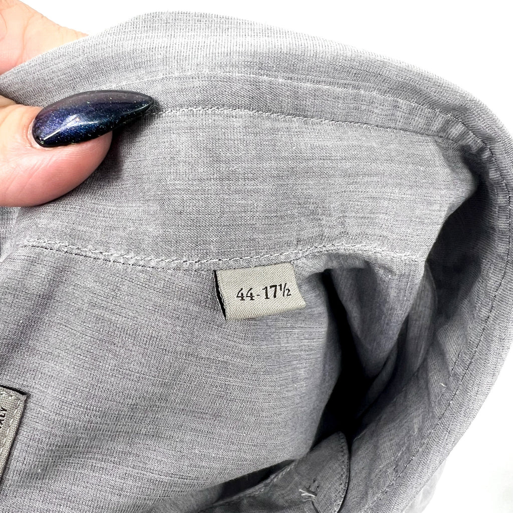 CANALI Mens Cotton Long Sleeve Dress Shirt US 44/17.5 Large Grey Button Up NWT