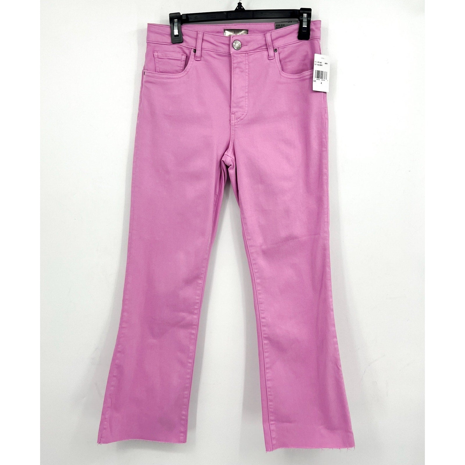 KUT FROM THE KLOTH Kelsey Ankle Flare Jeans Size 4 Pink Wild Berry High Rise NWT