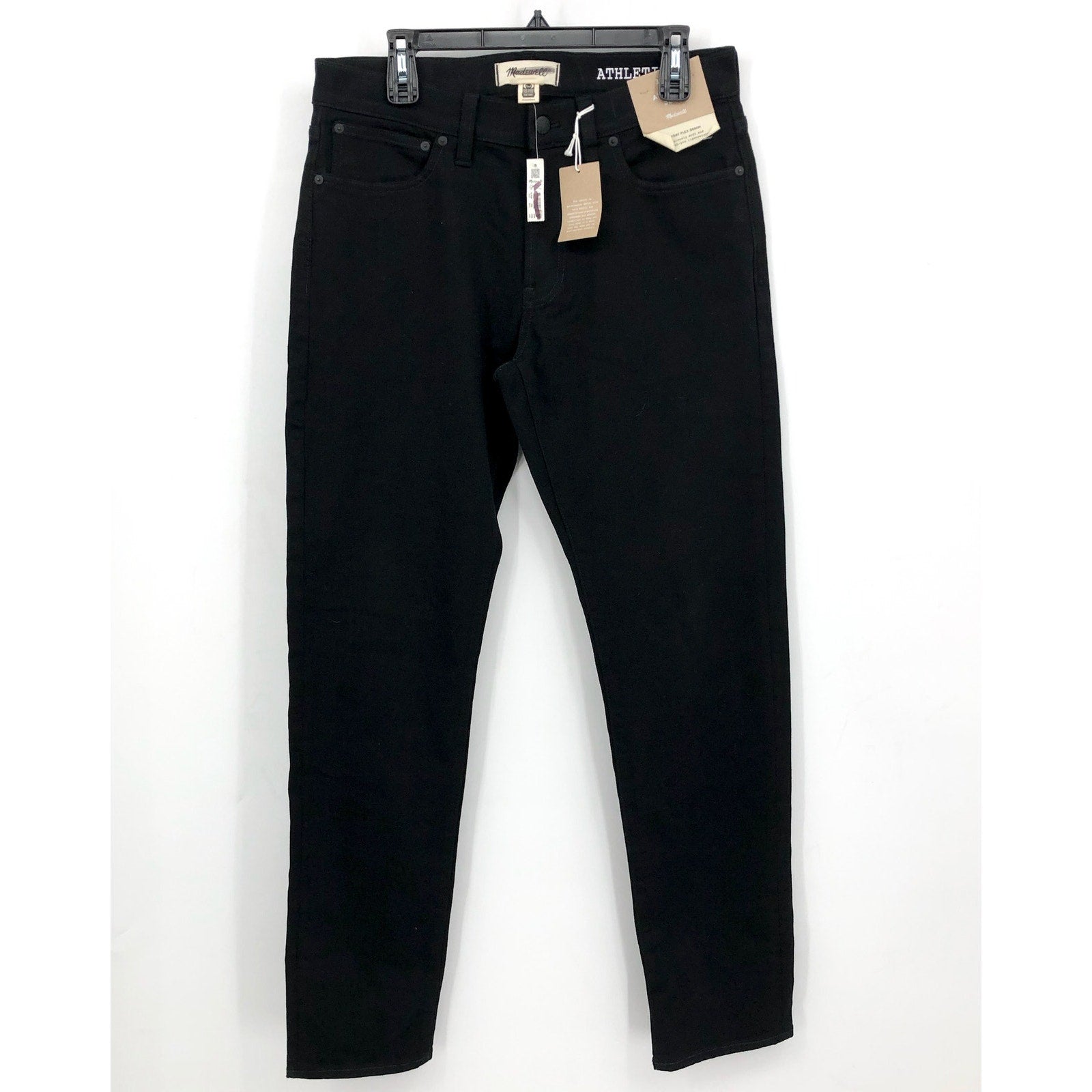 MADEWELL Men's Athletic Slim Jeans 32x34 Black Bainhart COOLMAX ND478 NWT