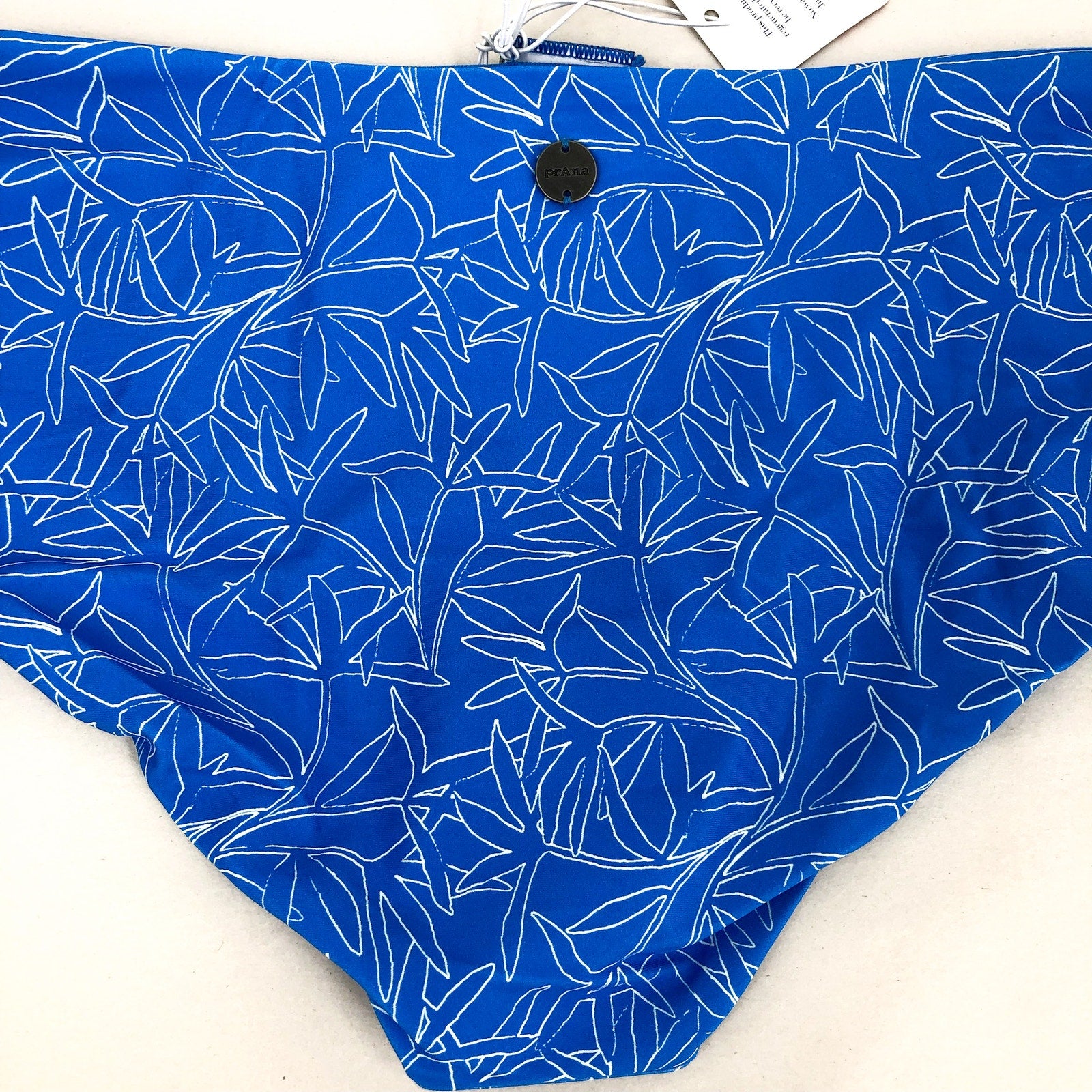PRANA Women's Marta Bikini Bottoms XS Blue Print Floret Hipster Swim NWT