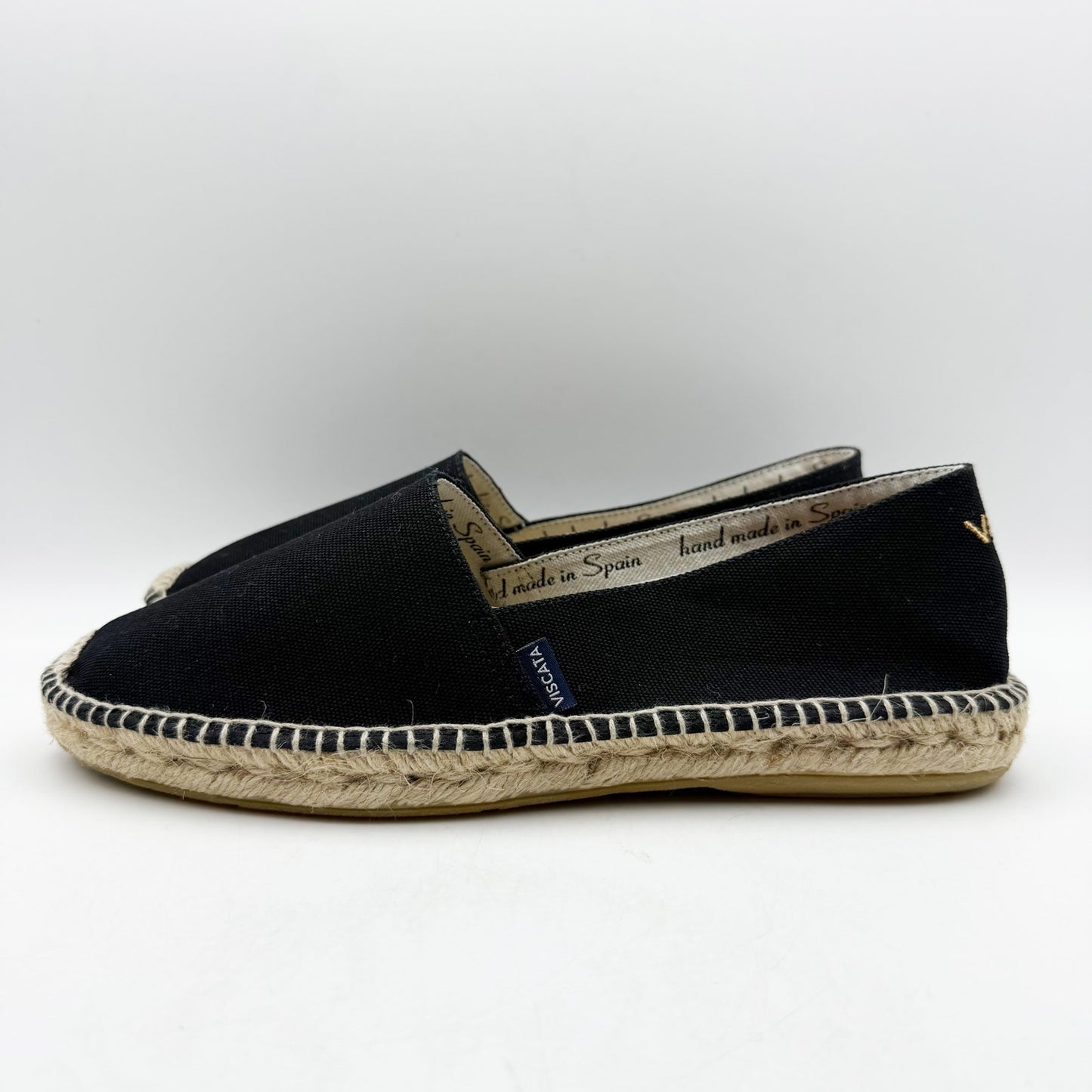 VISCATA Mens Sitges Espadrille Flats EU 42 US 9 Black Slip On NIB