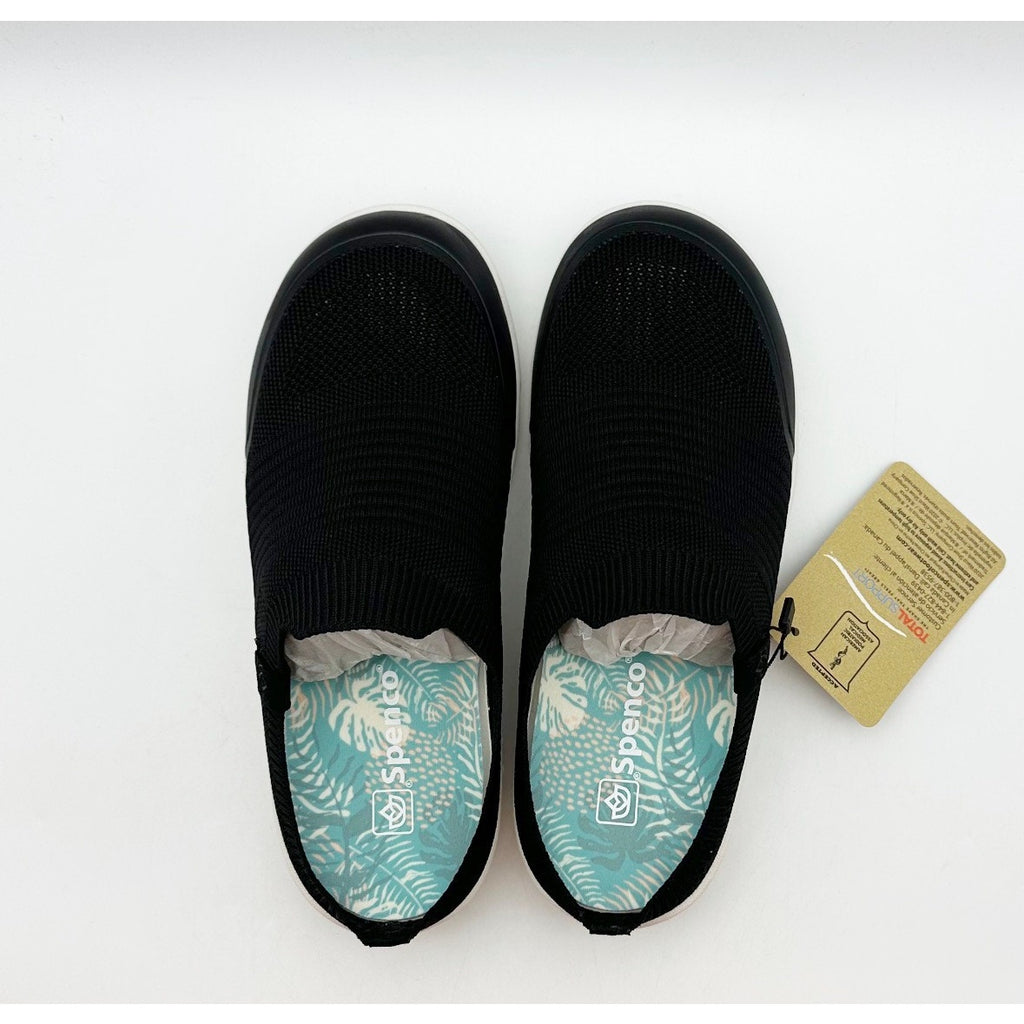 Spenco Womens Blissful Casual Slip On Shoes Size 6.5 WIDE Black Mules NIB