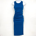 MICHAEL STARS Women's Wren Ribbed Midi Dress Small Blue Stretch NWOT