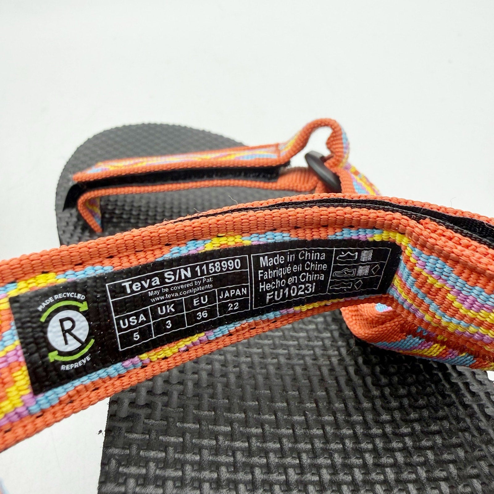Teva Womens Original Universal Revive Sandals US 5 EU 36 Orange Blue NIB