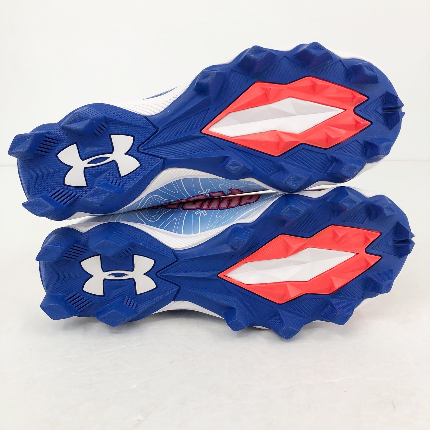 Under Armour Boys Spotlight Fran RM 4 TX Football Cleats 2.5 Red White Blue NWOB