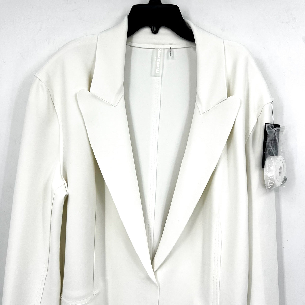 NORMA KAMALI Women's Easy Fit Sack Mini Dress Medium 38 Snow White Blazer NWT