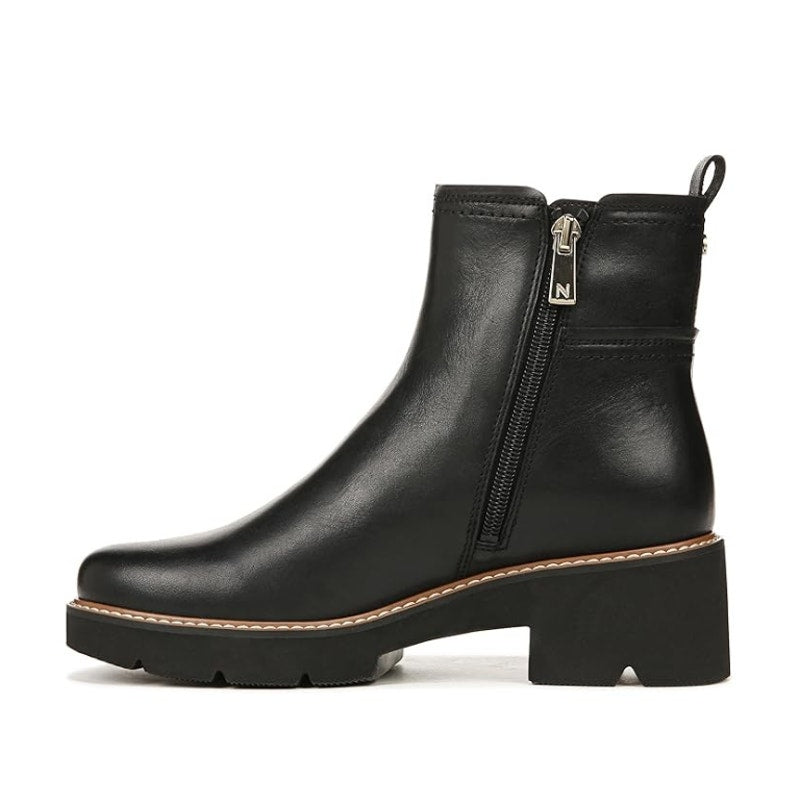 Naturalizer Women Darry Ankle Boots 6.5 Narrow Black Leather Water Repellent NIB