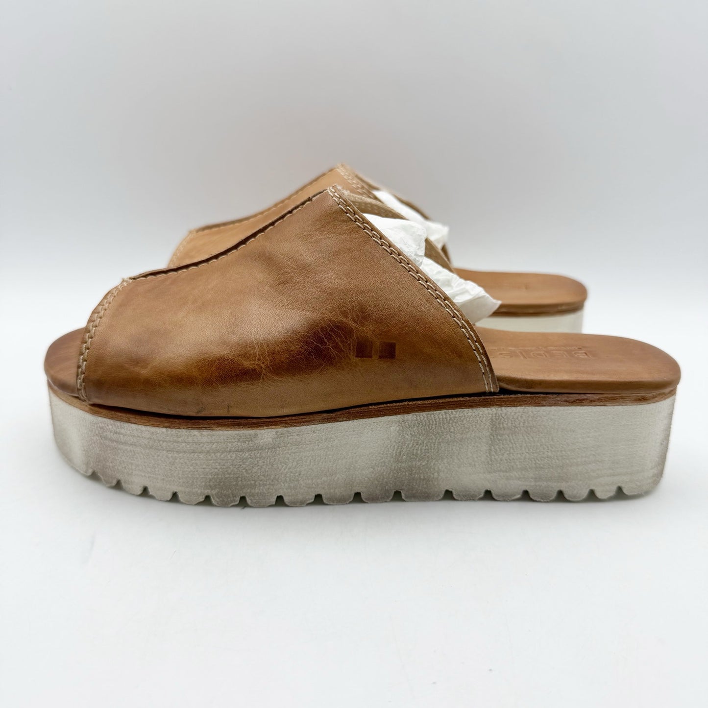 Bed Stu Womens Fairlee II Platform Sandals US 7 EU 37 Tan Rustic Leather NIB