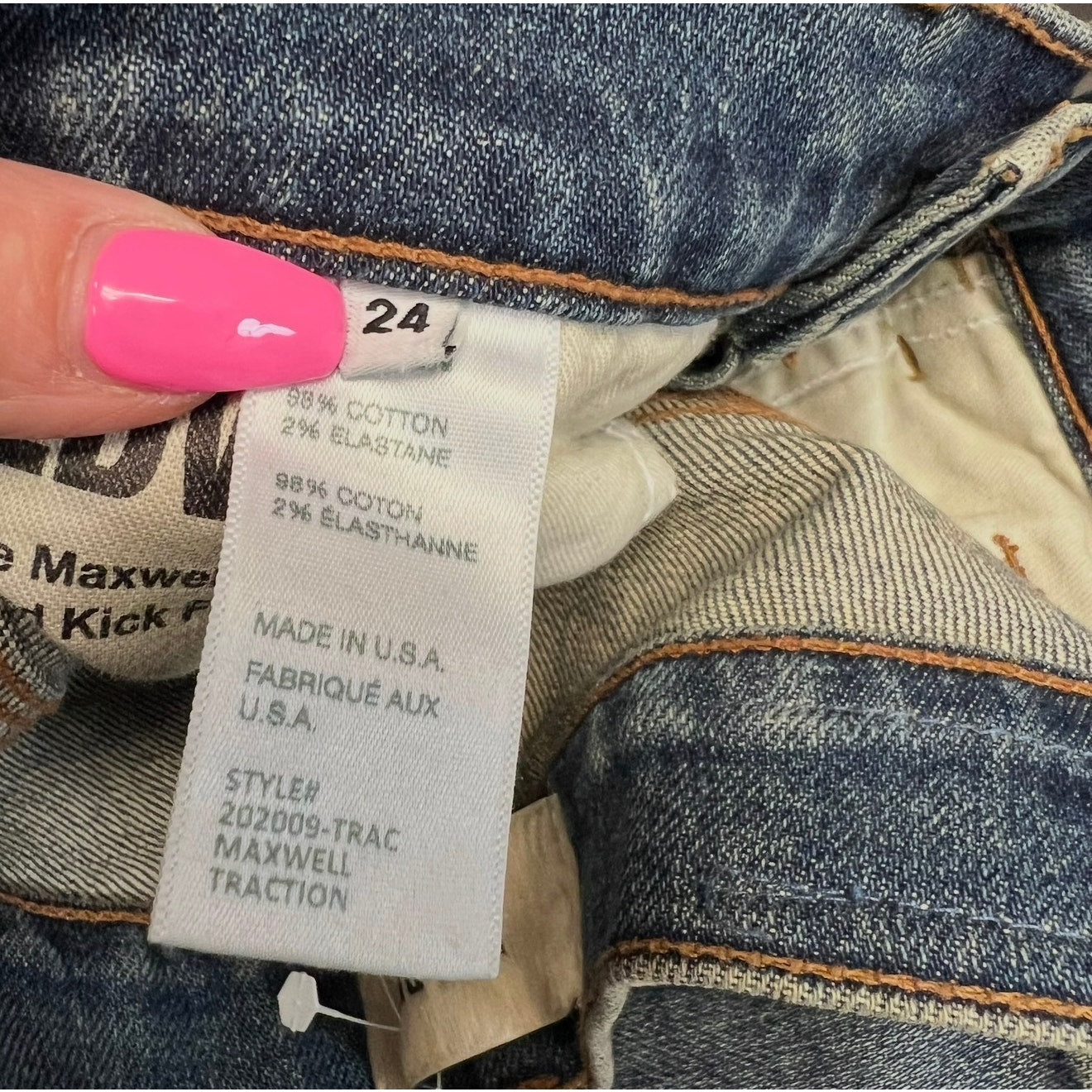 BALDWIN Women's Maxwell Crop Kick Flare Jeans Size 24 Blue Traction Stretch NWT