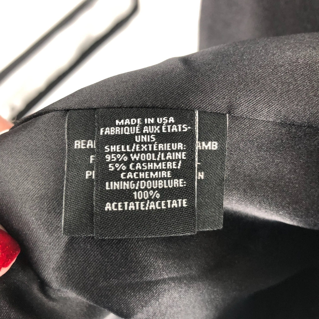 Sofia Cashmere Women Long Full Length Coat 6 Black Fur Collar Wool Cashmere NWOT