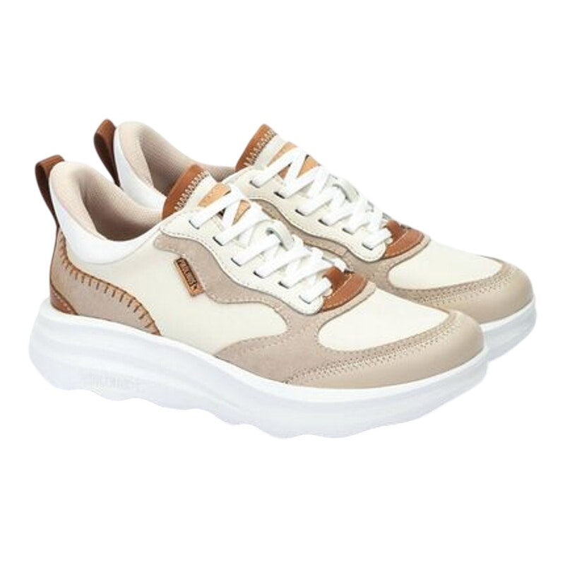 Pikolinos Womens Zahara Trainer Sneaker EU 42 US 11 Cream Tan Suede Athletic NIB