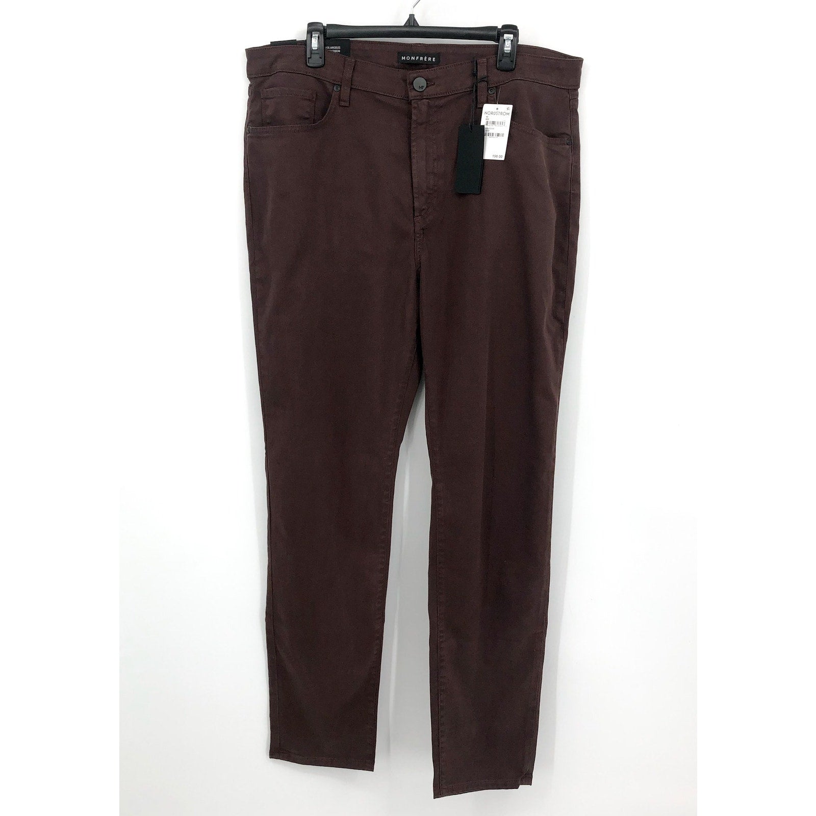 MONFRERE Men's Brando Slim Fit Jeans 40x31 Brown Cafe Straight Parisian Luxe NWT