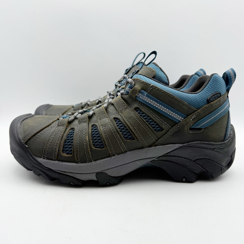 Keen Mens Voyageur Hiking Shoes US 12 EU 46 Brown Blue Water Resistant NWOB