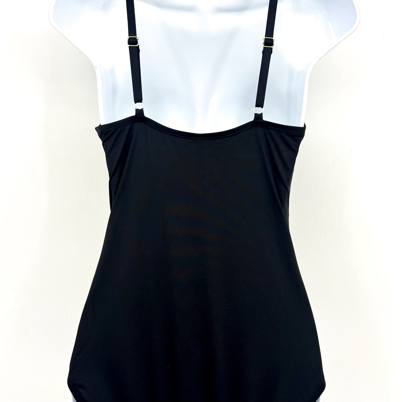 TOMMY BAHAMA Pearl Tie-Front One-Piece Swimsuit Size 6 Black V Neck NWOT