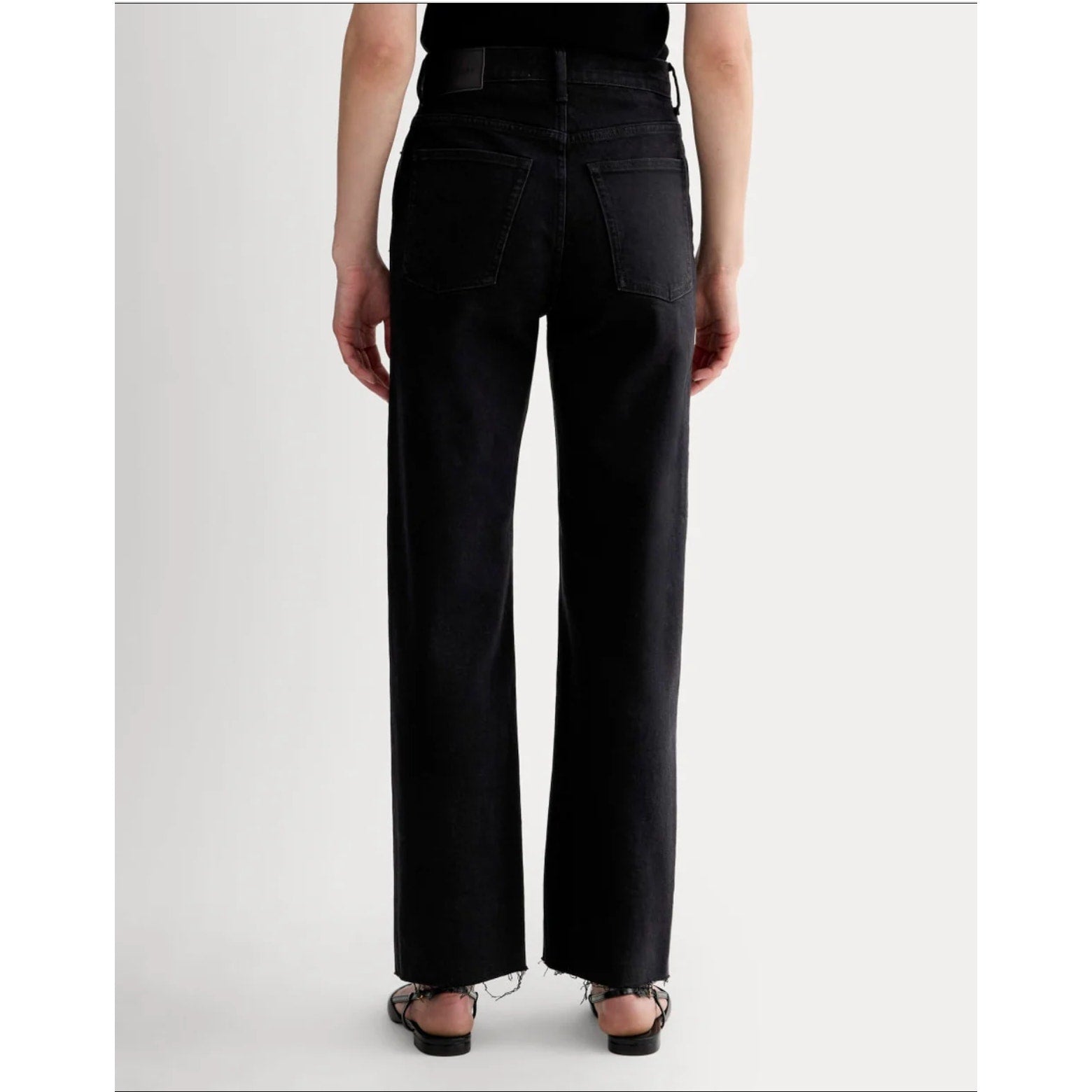 EVERLANE Womens The Way-High Jeans 33x30 US 16 Black Coal Straight Leg NWT