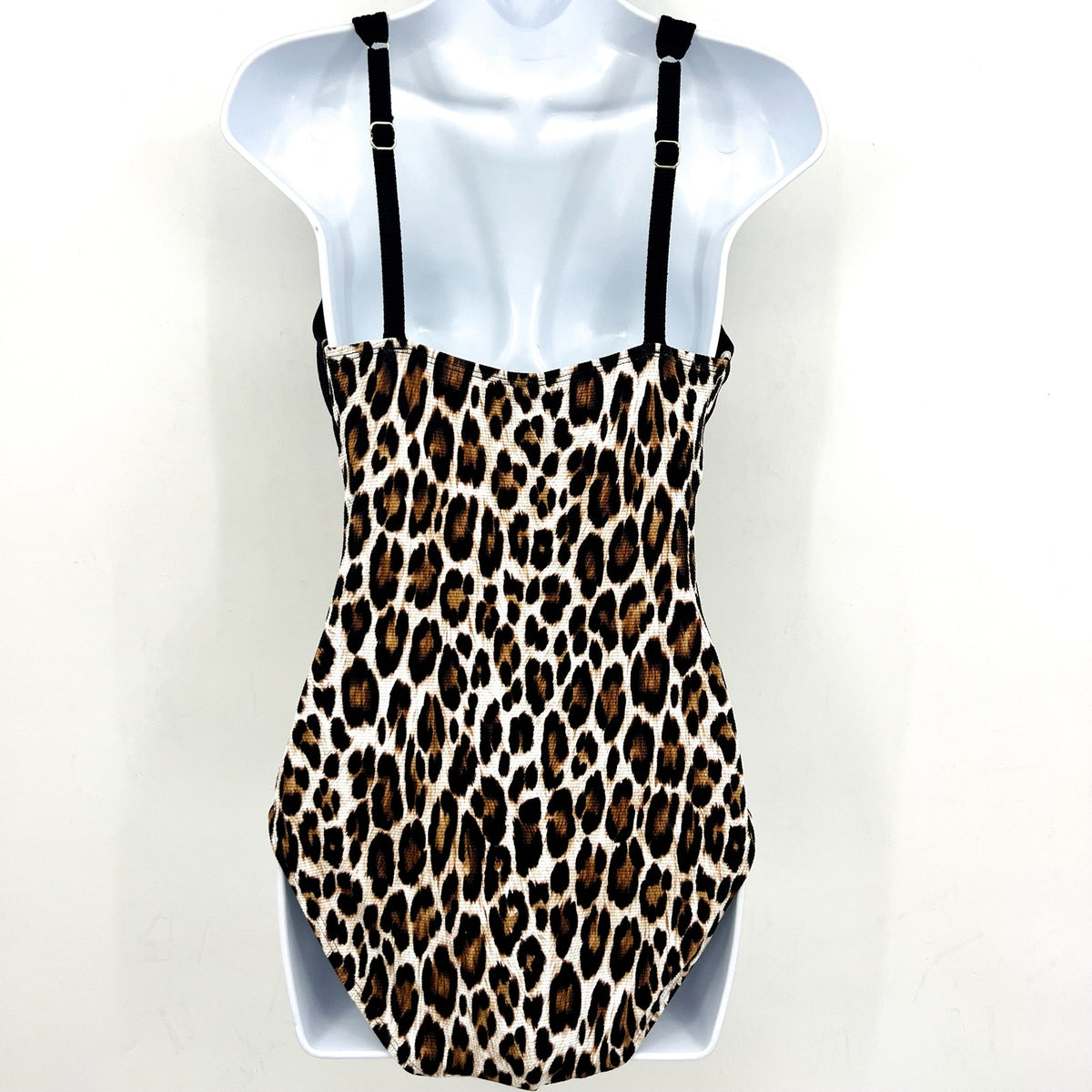 TOMMY BAHAMA Island Cays Leopard One-Piece Swimsuit Size 10 Black Tan NWT