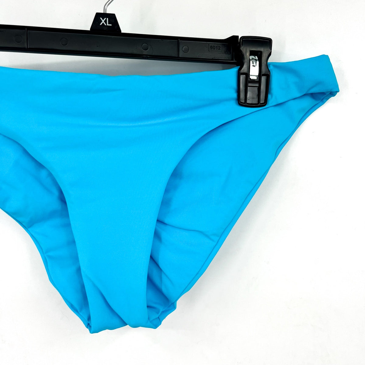 BECCA Women's Garden of Eden Shirred Hipster Bikini Bottom Large Pool Blue NWT