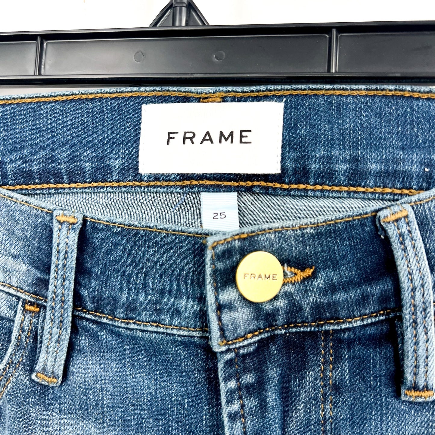 FRAME Women's Le Garcon Slim Boyfriend Jeans Size 25 Dark Blue Distressed NWOT