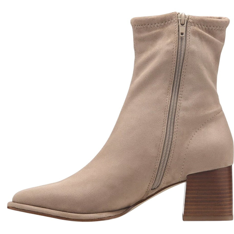 Steve Madden Womens Pammy Heel Ankle Booties Size 6 Taupe Tan Suede NIB